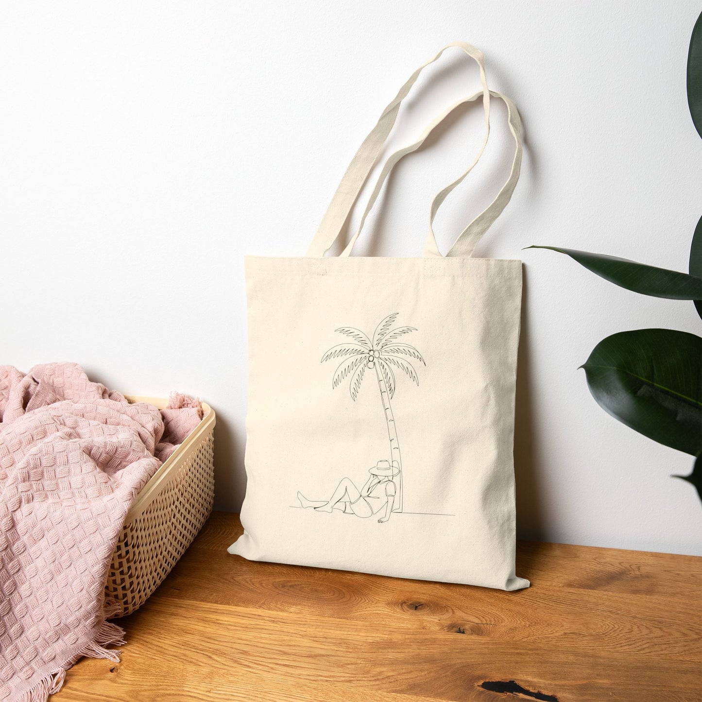 Chillin' By The Trees Stylish Cotton Canvas Tote Bag | Beach Bag - Be Sunkissed
