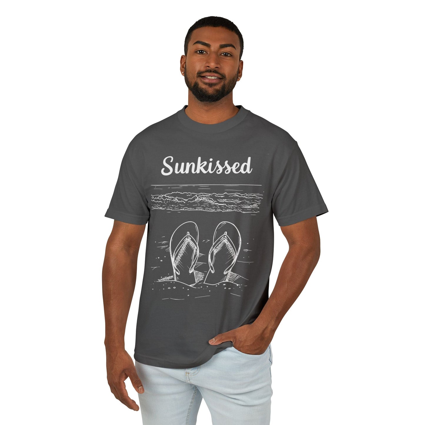 Sunkissed Unisex Heavyweight Cotton Tee - Perfect for Beach Days - Be Sunkissed