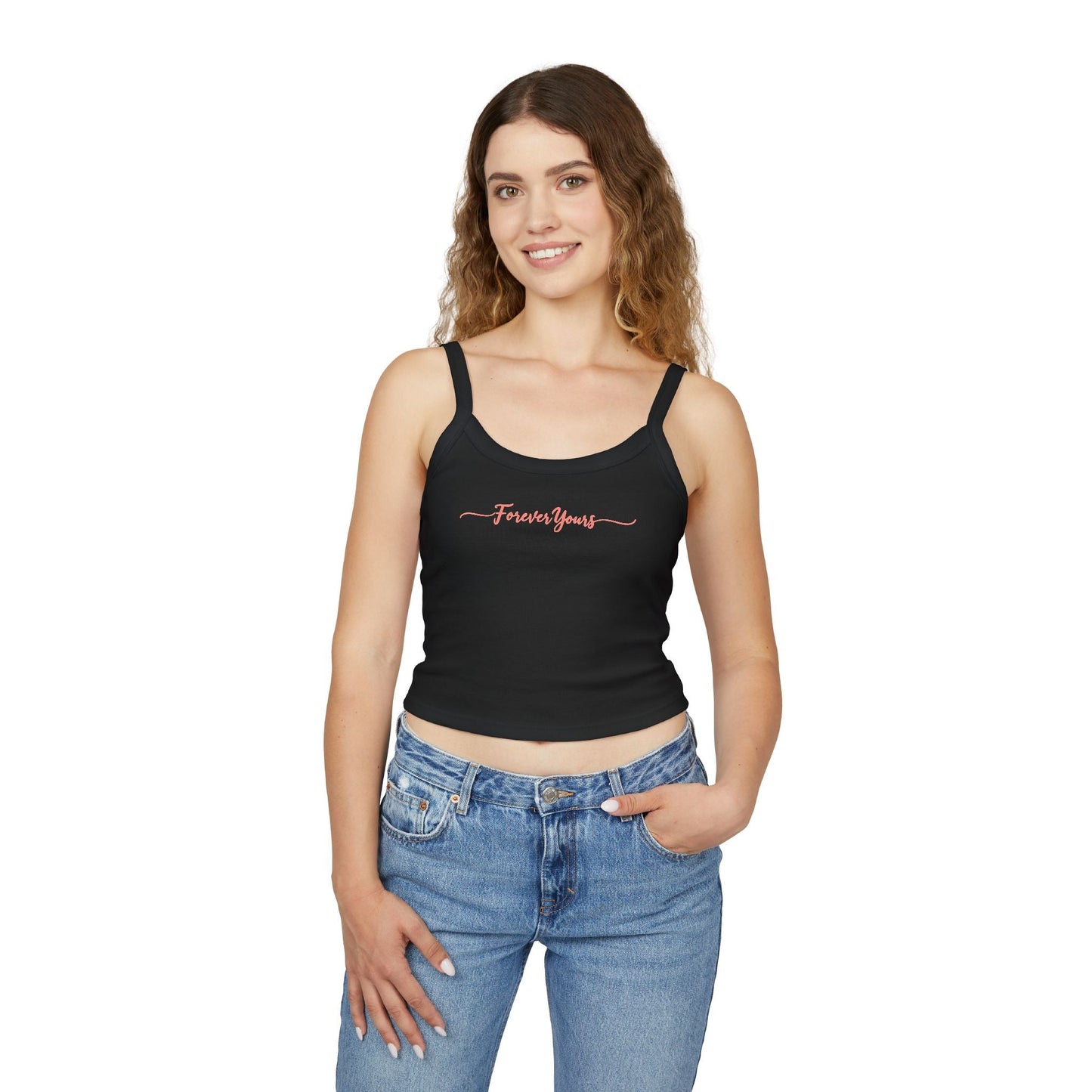 Women's Spaghetti Strap Tank Top - Forever Yours, Summer Fashion, Casual Wear, Stylish Comfort, Vacation Essentials, Gift for Her - Be Sunkissed