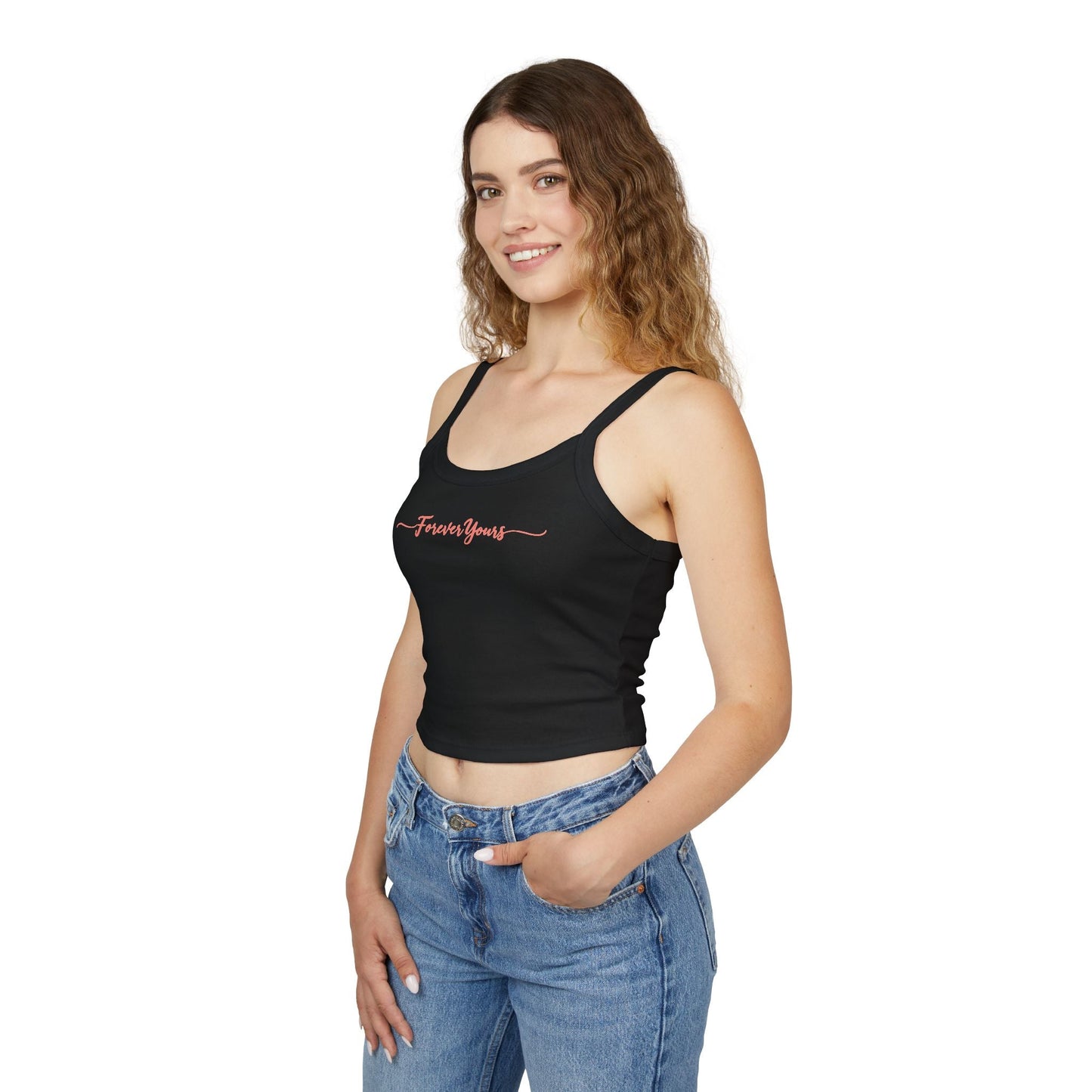 Women's Spaghetti Strap Tank Top - Forever Yours, Summer Fashion, Casual Wear, Stylish Comfort, Vacation Essentials, Gift for Her - Be Sunkissed