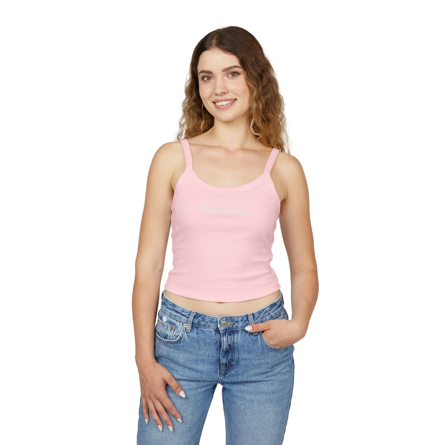 Women's Spaghetti Strap Tank Top - Forever Yours, Summer Fashion, Casual Wear, Stylish Comfort, Vacation Essentials, Gift for Her - Be Sunkissed